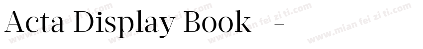Acta Display Book 常规字体转换